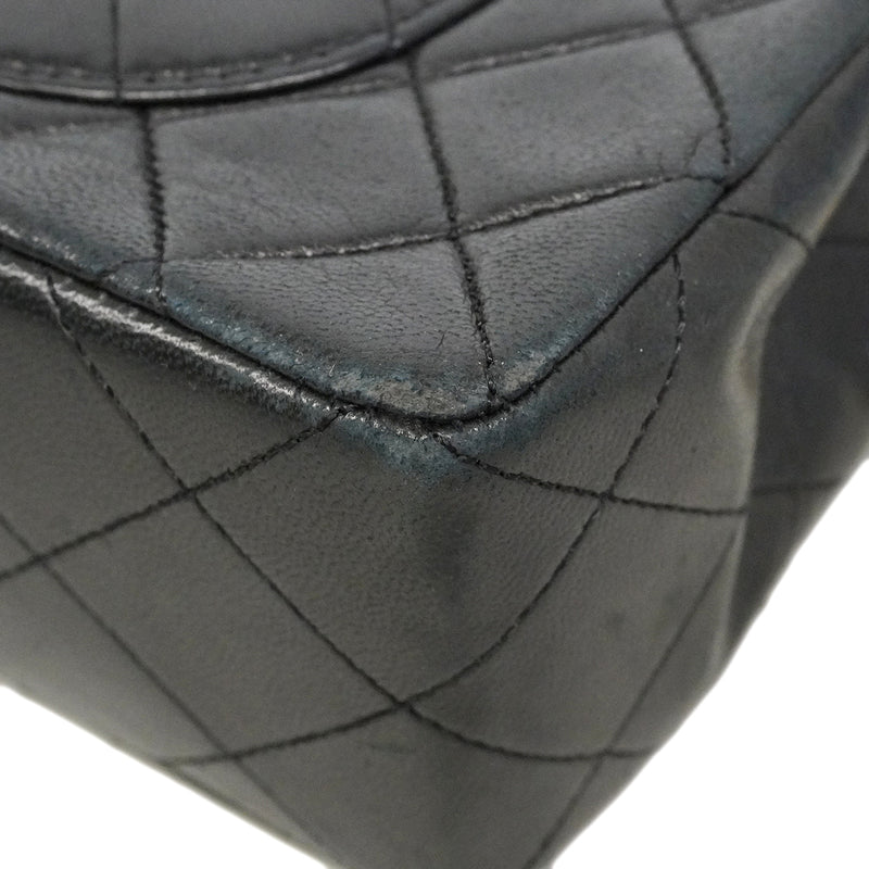 【6gd4430】シャネル ショルダーバッグ マトラッセ Wフラップ Wチェーン ラムスキン ブラック ゴールド金具【中古】レディース
