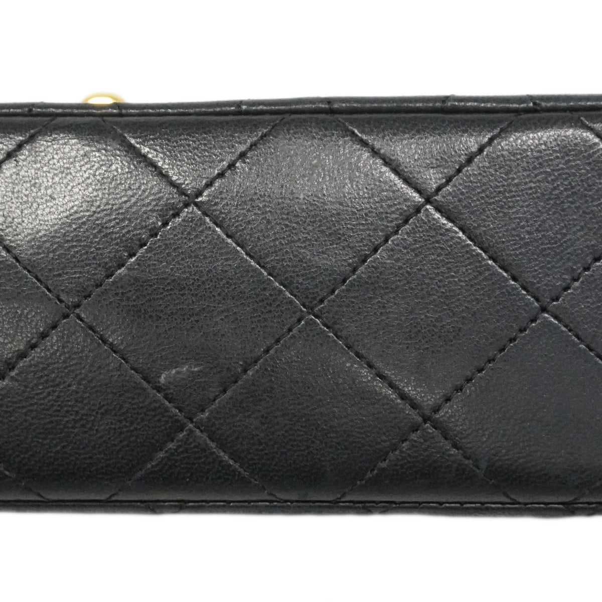 【6gd4430】シャネル ショルダーバッグ マトラッセ Wフラップ Wチェーン ラムスキン ブラック ゴールド金具【中古】レディース