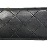 【6gd4430】シャネル ショルダーバッグ マトラッセ Wフラップ Wチェーン ラムスキン ブラック ゴールド金具【中古】レディース