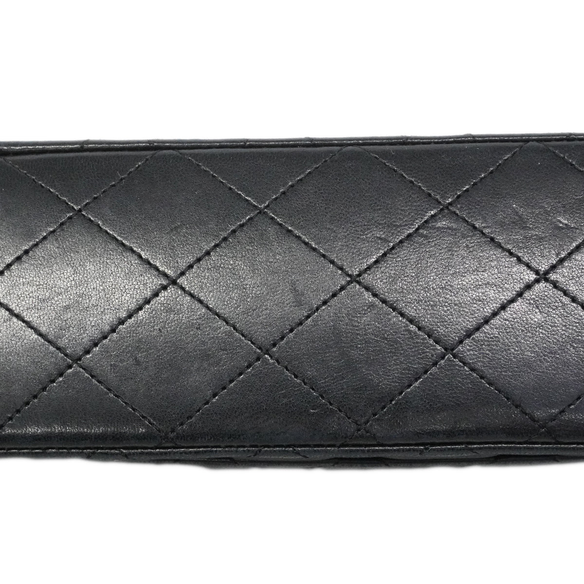 【6gd4431】シャネル ショルダーバッグ マトラッセ Wフラップ Wチェーン ラムスキン ブラック ゴールド金具【中古】レディース