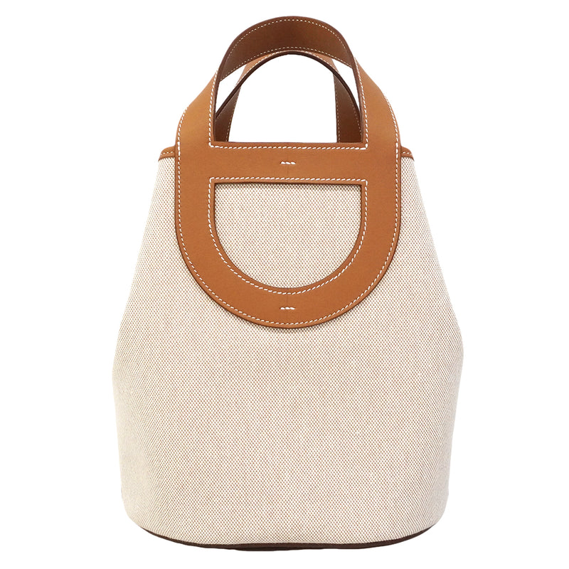 【6gd4432】エルメス ハンドバッグ インザループ23 トワルアッシュ スイフト ゴールド ゴールド金具 W刻印【中古】レディース