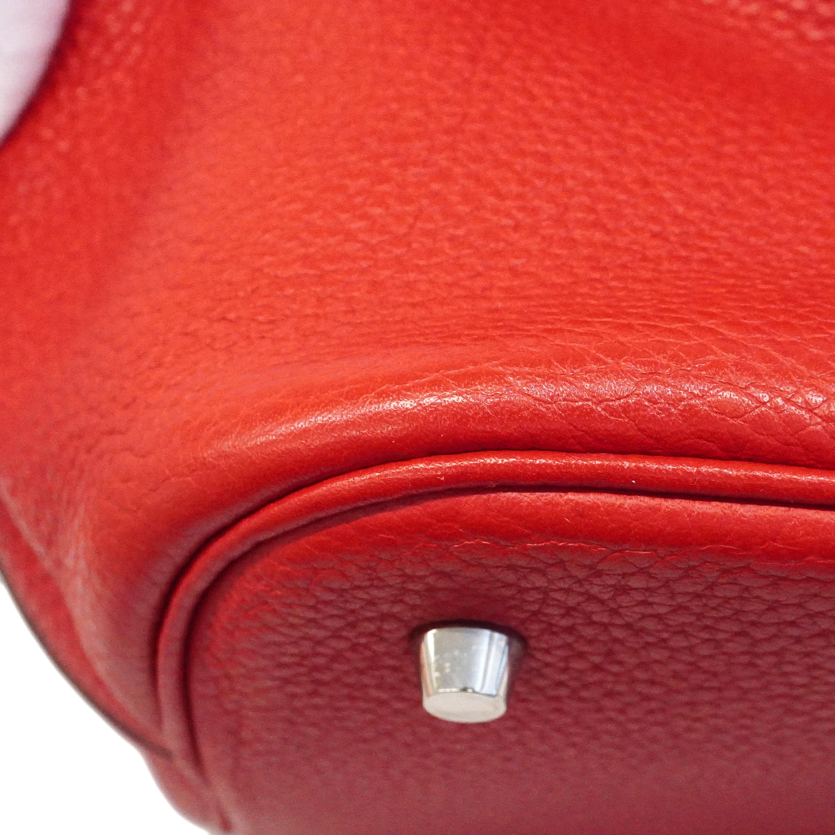 【6gd4435】エルメス ハンドバッグ ピコタンロックGM トリヨンクレマンス ルージュカザック シルバー金具 □Q刻印【中古】