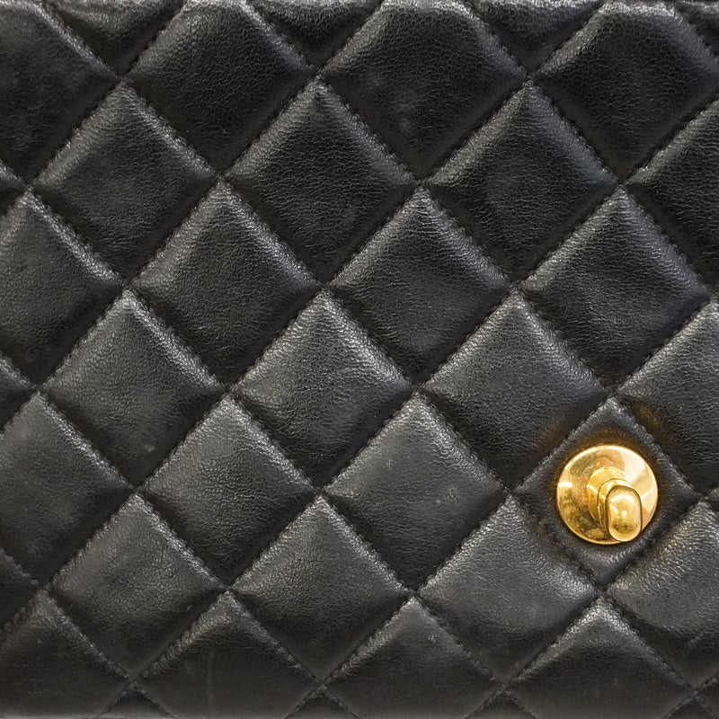 【6gd4446】シャネル リュック・デイパック マトラッセ ラムスキン ブラック ゴールド金具【中古】レディース