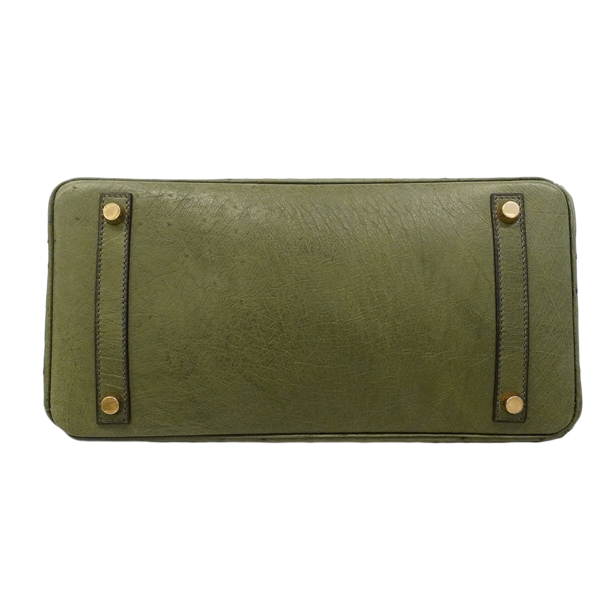【6gd4447】エルメス ハンドバッグ バーキン30 オーストリッチ オリーブグリーン ゴールド金具 □D刻印【中古】レディース