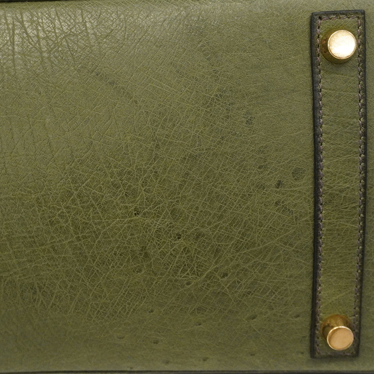 【6gd4447】エルメス ハンドバッグ バーキン30 オーストリッチ オリーブグリーン ゴールド金具 □D刻印【中古】レディース