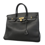 【6gd4448】エルメス ハンドバッグ バーキン40 アルデンヌ ブラック ゴールド金具 □C刻印【中古】メンズ