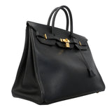 【6gd4448】エルメス ハンドバッグ バーキン40 アルデンヌ ブラック ゴールド金具 □C刻印【中古】メンズ