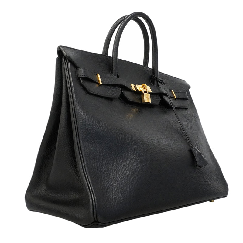 【6gd4448】エルメス ハンドバッグ バーキン40 アルデンヌ ブラック ゴールド金具 □C刻印【中古】メンズ