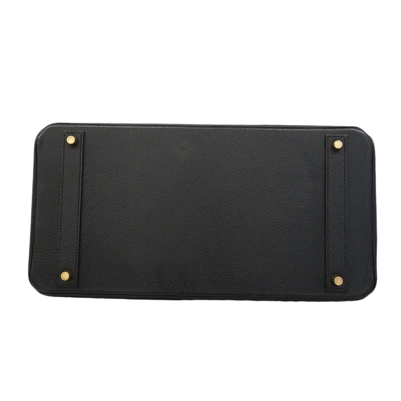 【6gd4448】エルメス ハンドバッグ バーキン40 アルデンヌ ブラック ゴールド金具 □C刻印【中古】メンズ