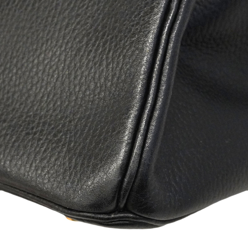 【6gd4448】エルメス ハンドバッグ バーキン40 アルデンヌ ブラック ゴールド金具 □C刻印【中古】メンズ