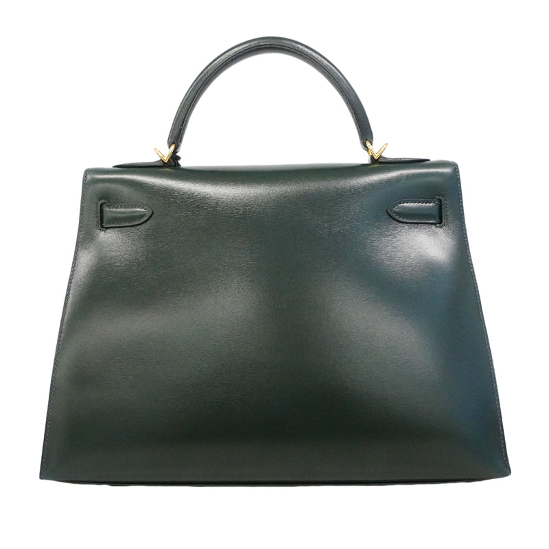 【6gd4449】エルメス ハンドバッグ ケリー32 ボックスカーフ ヴェール ゴールド金具 □D刻印 2wayバッグ【中古】レディース