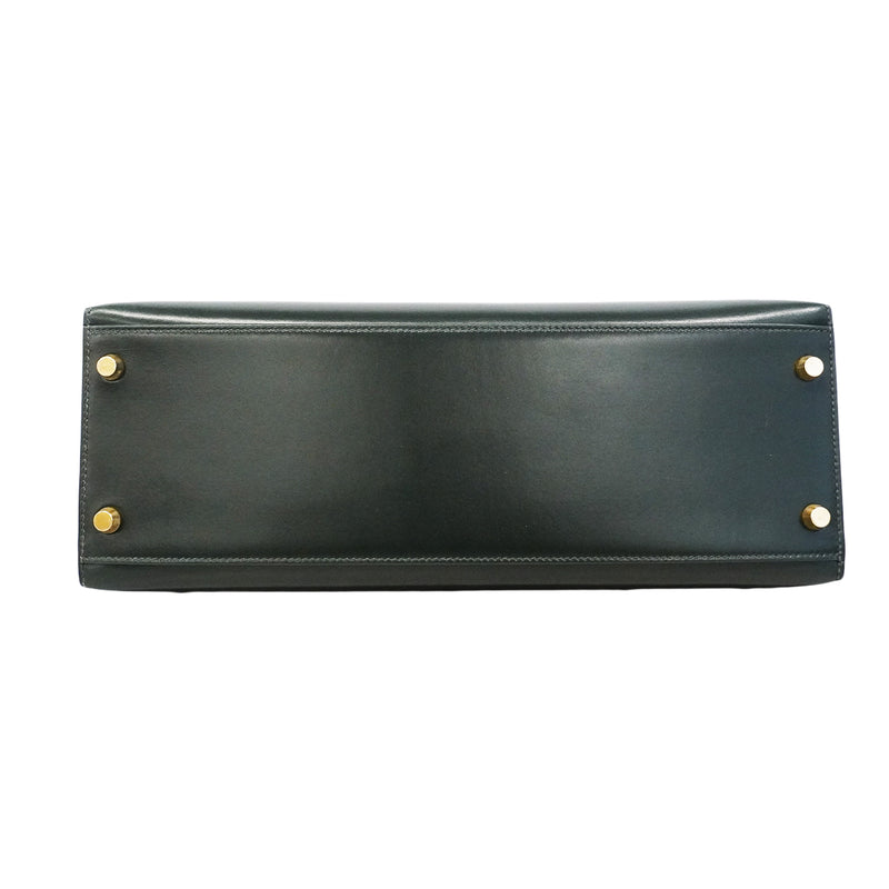 【6gd4449】エルメス ハンドバッグ ケリー32 ボックスカーフ ヴェール ゴールド金具 □D刻印 2wayバッグ【中古】レディース