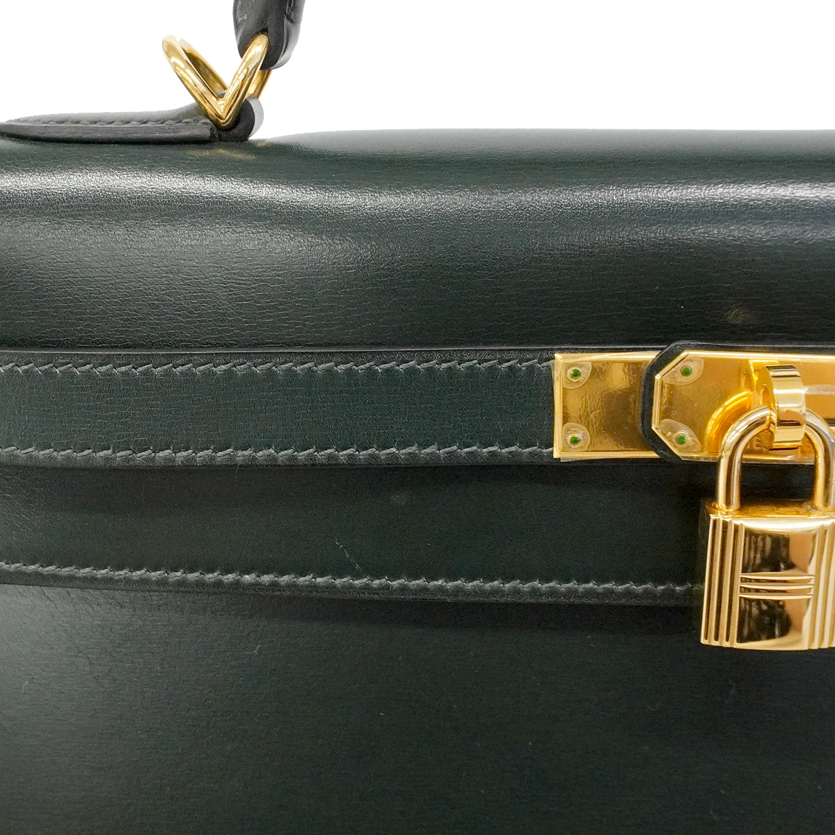 【6gd4449】エルメス ハンドバッグ ケリー32 ボックスカーフ ヴェール ゴールド金具 □D刻印 2wayバッグ【中古】レディース