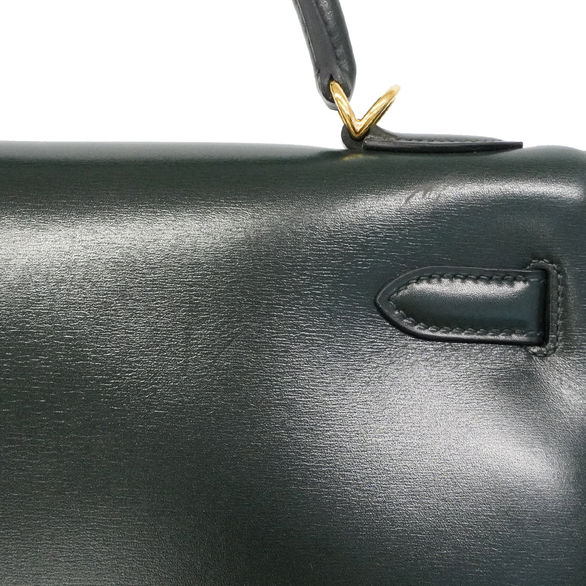 【6gd4449】エルメス ハンドバッグ ケリー32 ボックスカーフ ヴェール ゴールド金具 □D刻印 2wayバッグ【中古】レディース