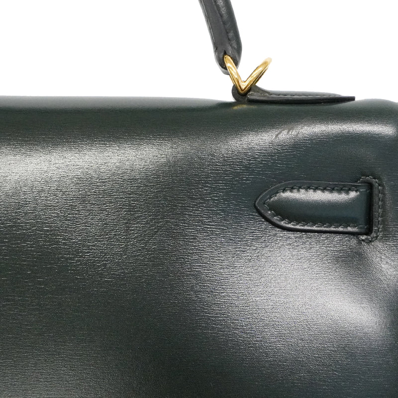 【6gd4449】エルメス ハンドバッグ ケリー32 ボックスカーフ ヴェール ゴールド金具 □D刻印 2wayバッグ【中古】レディース
