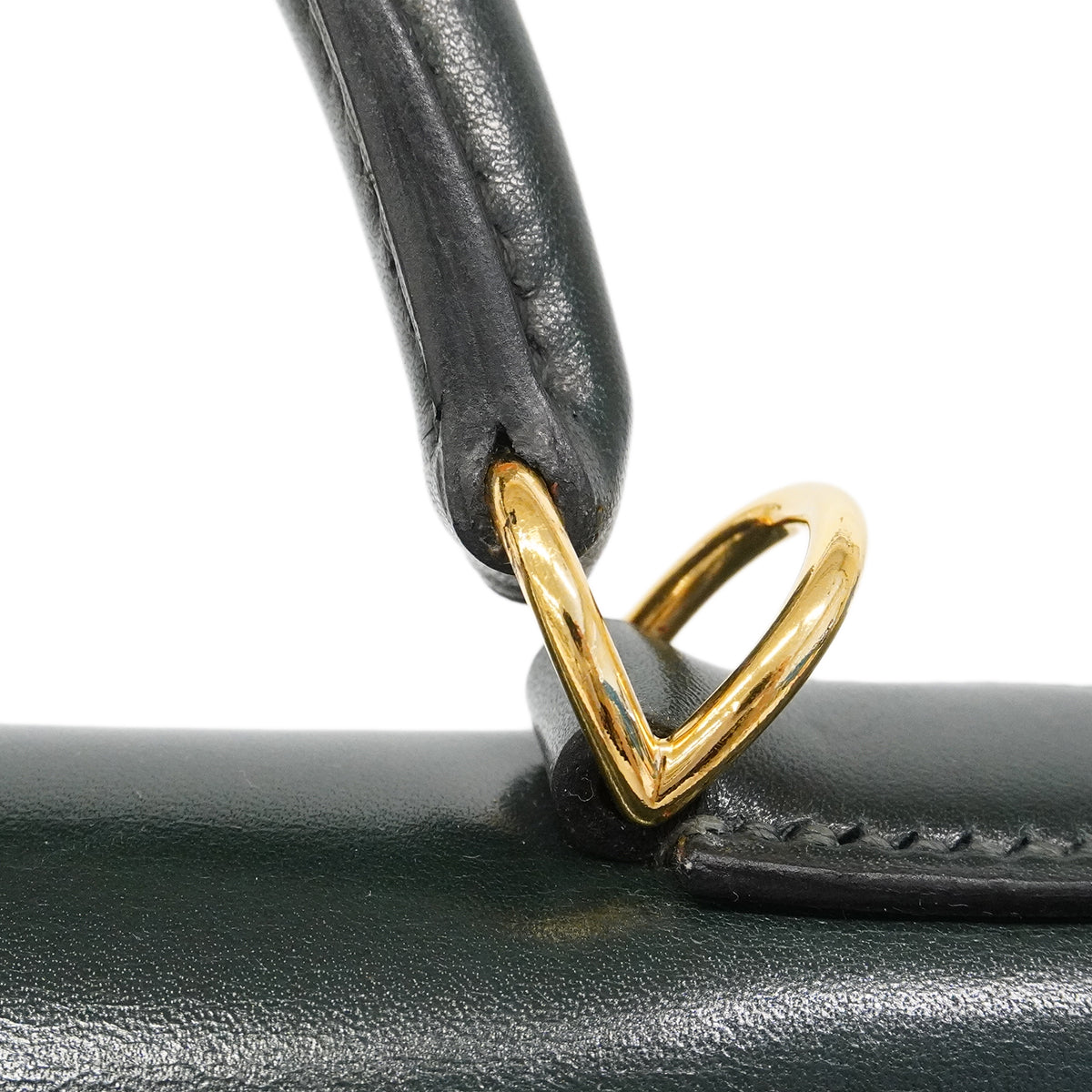 【6gd4449】エルメス ハンドバッグ ケリー32 ボックスカーフ ヴェール ゴールド金具 □D刻印 2wayバッグ【中古】レディース