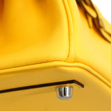 【6gd4456-e-g】エルメス ハンドバッグ バーキン25 スイフト ジョーヌマンゴー シルバー金具 G刻印【中古】レディース