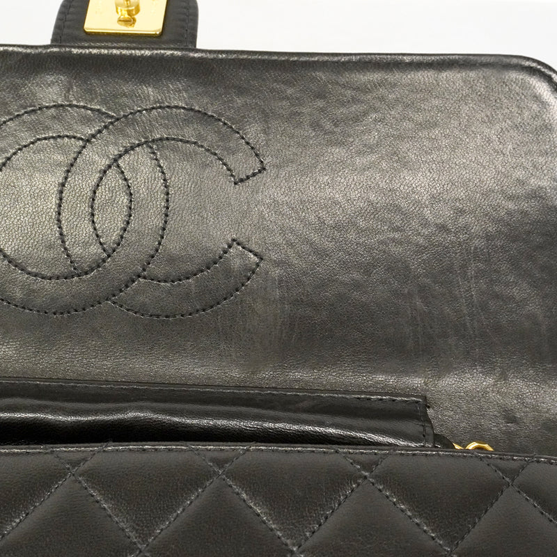 【6gd4458-k】シャネル ショルダーバッグ マトラッセ チェーンショルダー ラムスキン ブラック ゴールド金具【中古】レディース