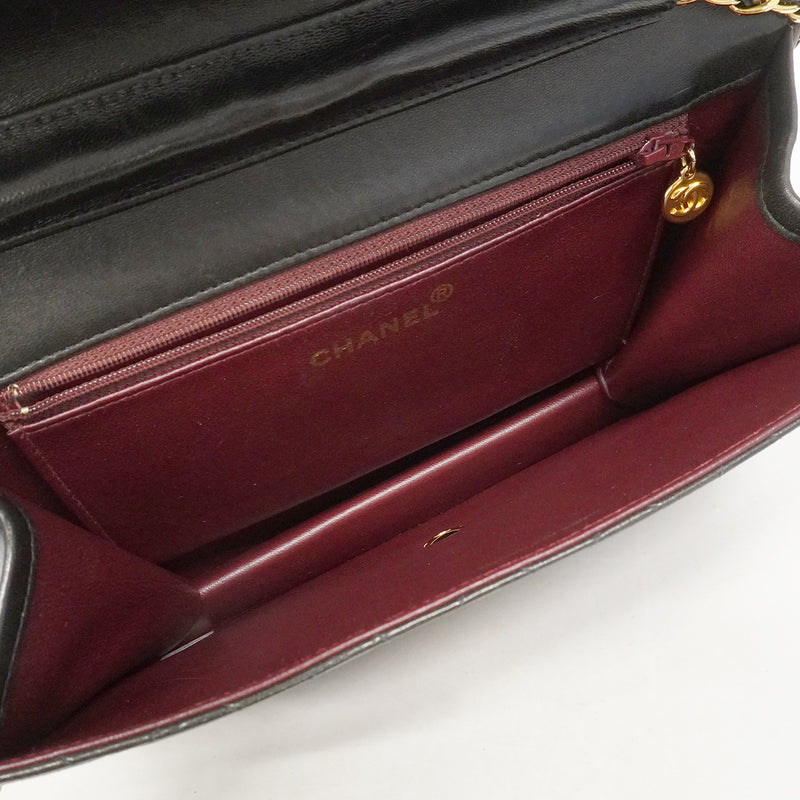 【6gd4458-k】シャネル ショルダーバッグ マトラッセ チェーンショルダー ラムスキン ブラック ゴールド金具【中古】レディース