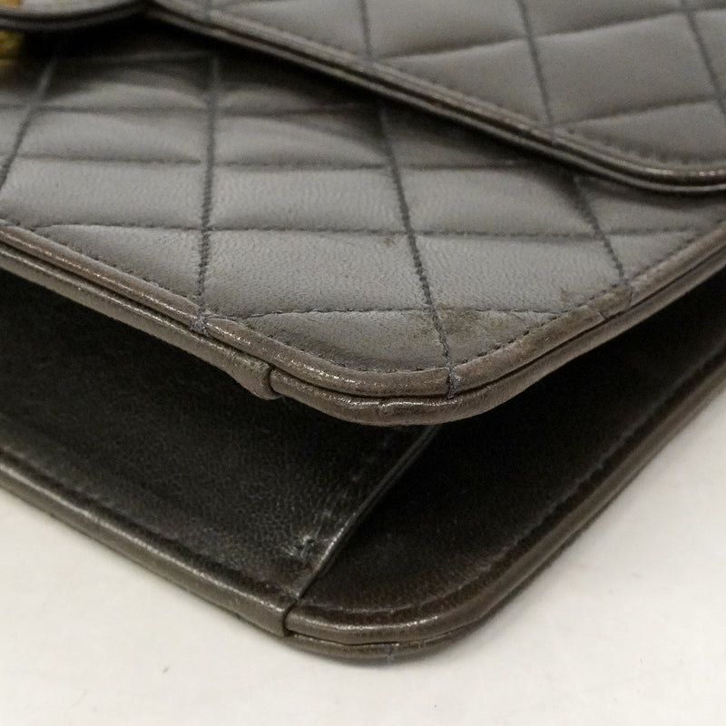 【6gd4458-k】シャネル ショルダーバッグ マトラッセ チェーンショルダー ラムスキン ブラック ゴールド金具【中古】レディース