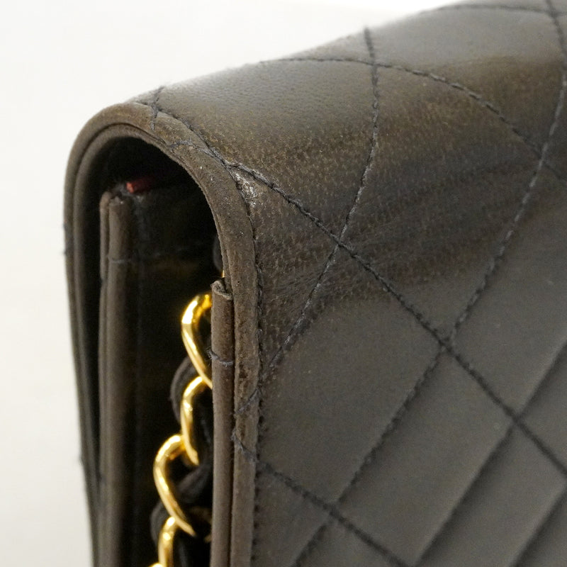 【6gd4458-k】シャネル ショルダーバッグ マトラッセ チェーンショルダー ラムスキン ブラック ゴールド金具【中古】レディース
