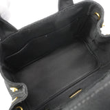 【6gd4459-k】プラダ トートバッグ カパナ キャンバス ブラック ゴールド金具 2wayバッグ【中古】レディース