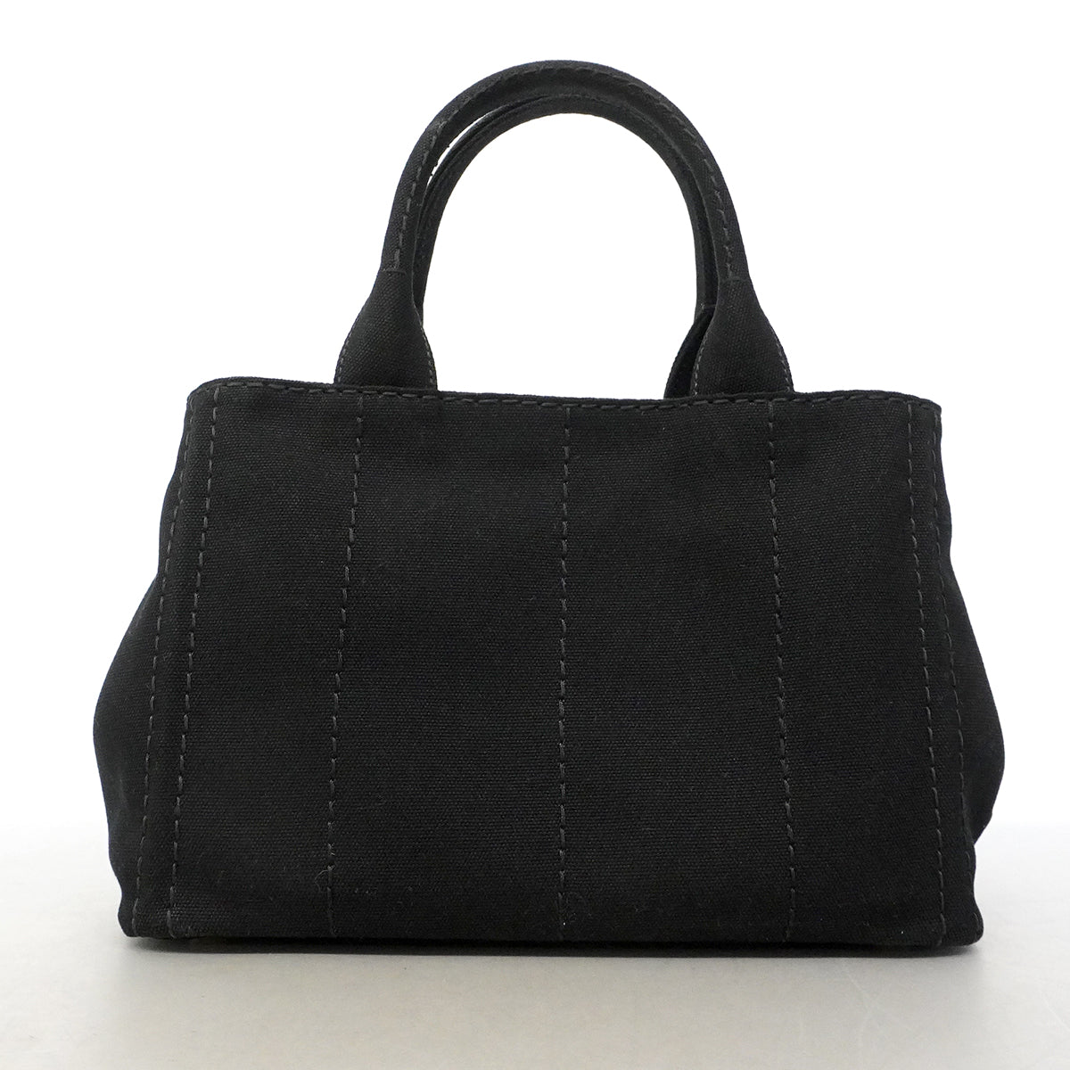 【6gd4459-k】プラダ トートバッグ カパナ キャンバス ブラック ゴールド金具 2wayバッグ【中古】レディース