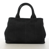 【6gd4459-k】プラダ トートバッグ カパナ キャンバス ブラック ゴールド金具 2wayバッグ【中古】レディース