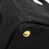 【6gd4459-k】プラダ トートバッグ カパナ キャンバス ブラック ゴールド金具 2wayバッグ【中古】レディース