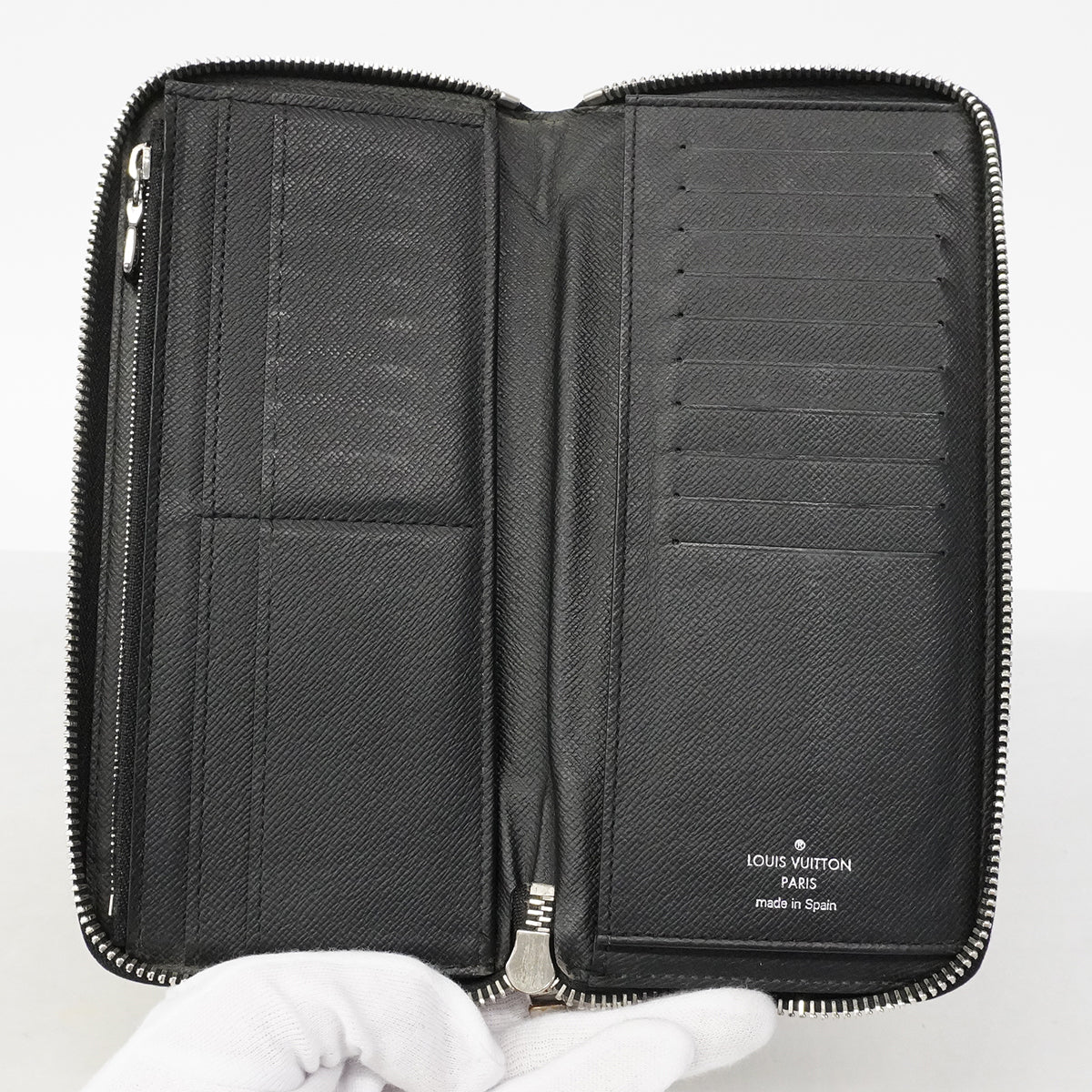 【6gd4464-k】ルイヴィトン 長財布 ダミエ・グラフィット ジッピーウォレットヴェルティカル N63095 グレー ブラック【中古】メンズ