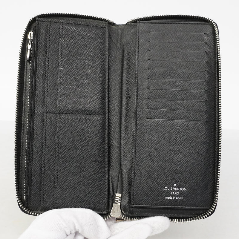 【6gd4464-k】ルイヴィトン 長財布 ダミエ・グラフィット ジッピーウォレットヴェルティカル N63095 グレー ブラック【中古】メンズ
