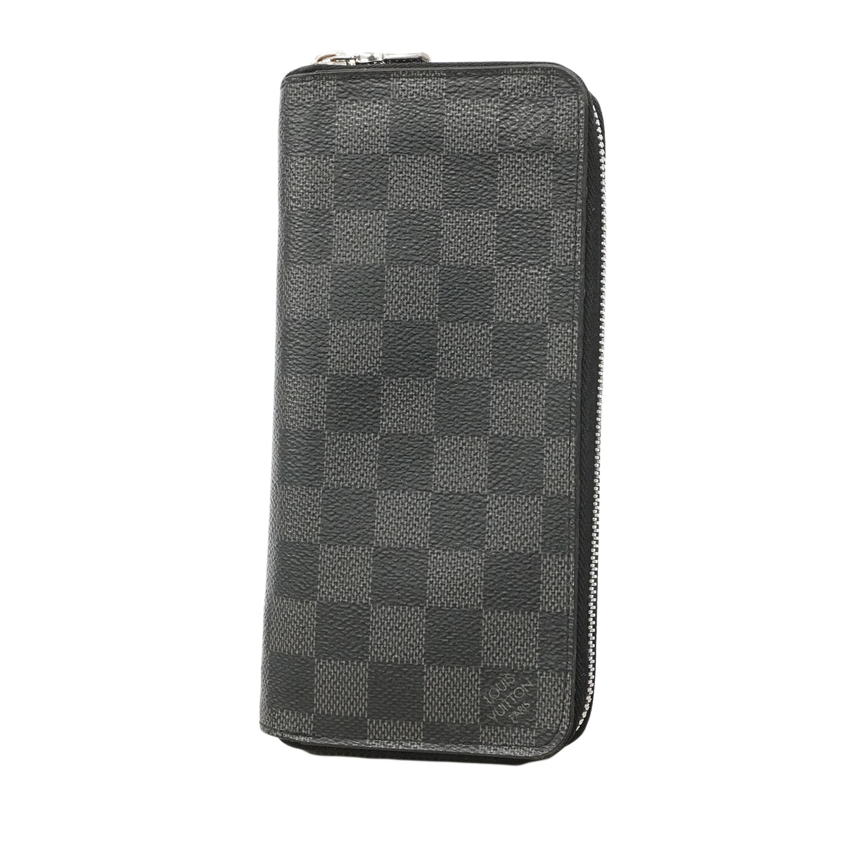 【6gd4464-k】ルイヴィトン 長財布 ダミエ・グラフィット ジッピーウォレットヴェルティカル N63095 グレー ブラック【中古】メンズ