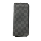 【6gd4464-k】ルイヴィトン 長財布 ダミエ・グラフィット ジッピーウォレットヴェルティカル N63095 グレー ブラック【中古】メンズ