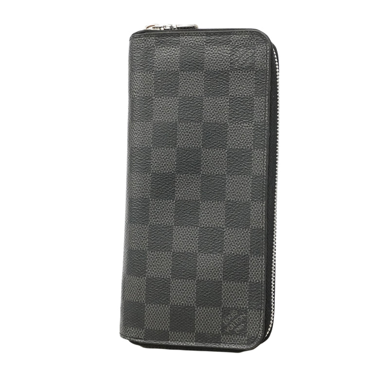 【6gd4464-k】ルイヴィトン 長財布 ダミエ・グラフィット ジッピーウォレットヴェルティカル N63095 グレー ブラック【中古】メンズ