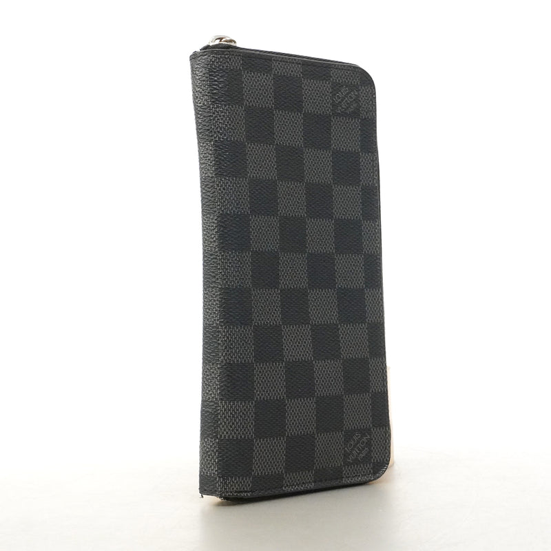 【6gd4464-k】ルイヴィトン 長財布 ダミエ・グラフィット ジッピーウォレットヴェルティカル N63095 グレー ブラック【中古】メンズ