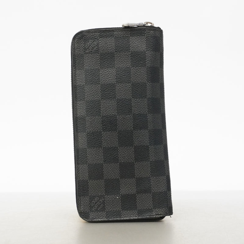 【6gd4464-k】ルイヴィトン 長財布 ダミエ・グラフィット ジッピーウォレットヴェルティカル N63095 グレー ブラック【中古】メンズ