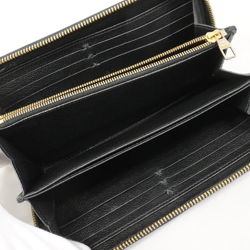 【6gd4465-k】ルイヴィトン 長財布 モノグラム・アンプラント ジッピーウォレット M61864 ノワール【中古】レディース