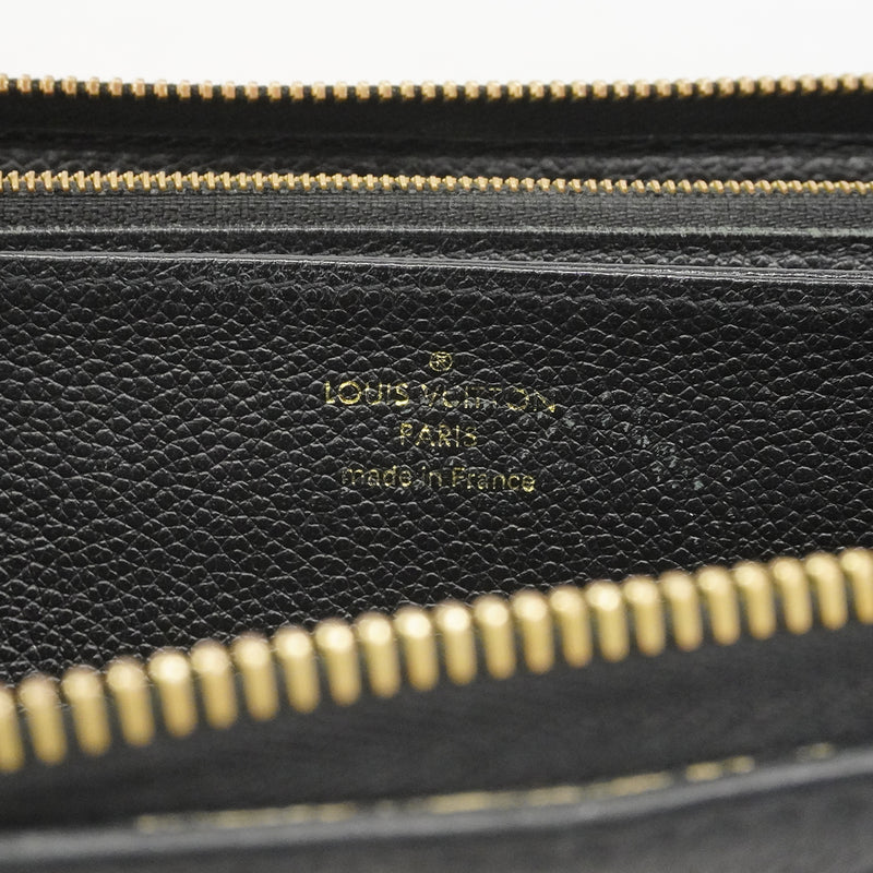 【6gd4465-k】ルイヴィトン 長財布 モノグラム・アンプラント ジッピーウォレット M61864 ノワール【中古】レディース