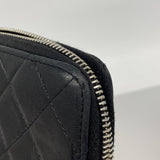 【6gd4467-k】シャネル 長財布 マトラッセ ラムスキン ブラック シルバー金具【中古】レディース