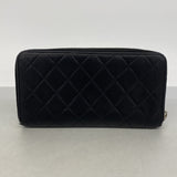 【6gd4467-k】シャネル 長財布 マトラッセ ラムスキン ブラック シルバー金具【中古】レディース