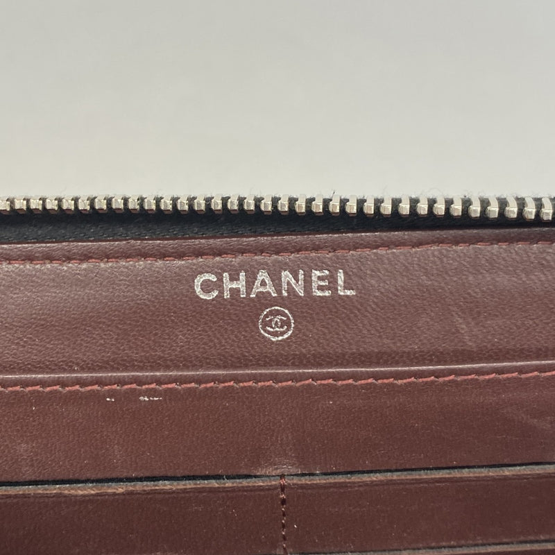【6gd4467-k】シャネル 長財布 マトラッセ ラムスキン ブラック シルバー金具【中古】レディース