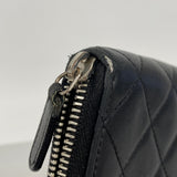 【6gd4467-k】シャネル 長財布 マトラッセ ラムスキン ブラック シルバー金具【中古】レディース