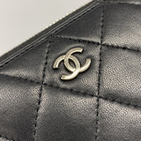 【6gd4467-k】シャネル 長財布 マトラッセ ラムスキン ブラック シルバー金具【中古】レディース