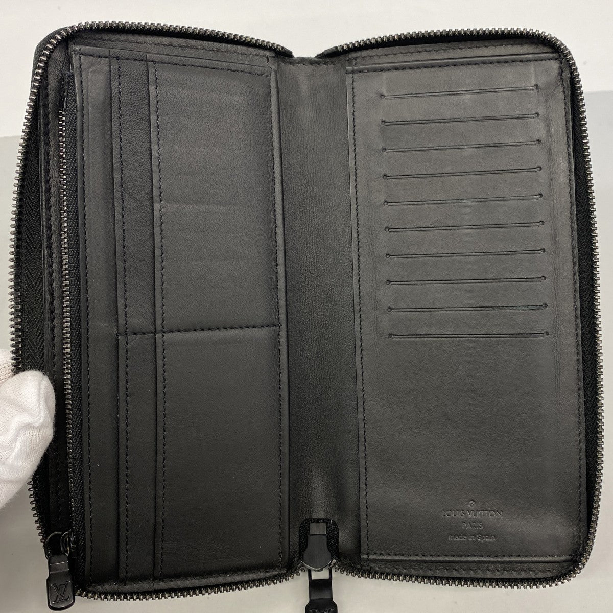 【6gd4468-k】ルイヴィトン 長財布 モノグラム・シャドウ ジッピーウォレットヴェルティカル M62902 ノワール【中古】メンズ