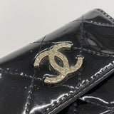 【6gd4474-k】シャネル キーケース ブリリアント パテントレザー ブラック シルバー金具【中古】レディース
