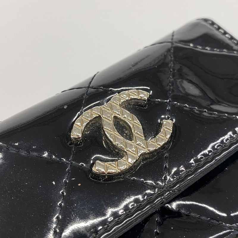【6gd4474-k】シャネル キーケース ブリリアント パテントレザー ブラック シルバー金具【中古】レディース