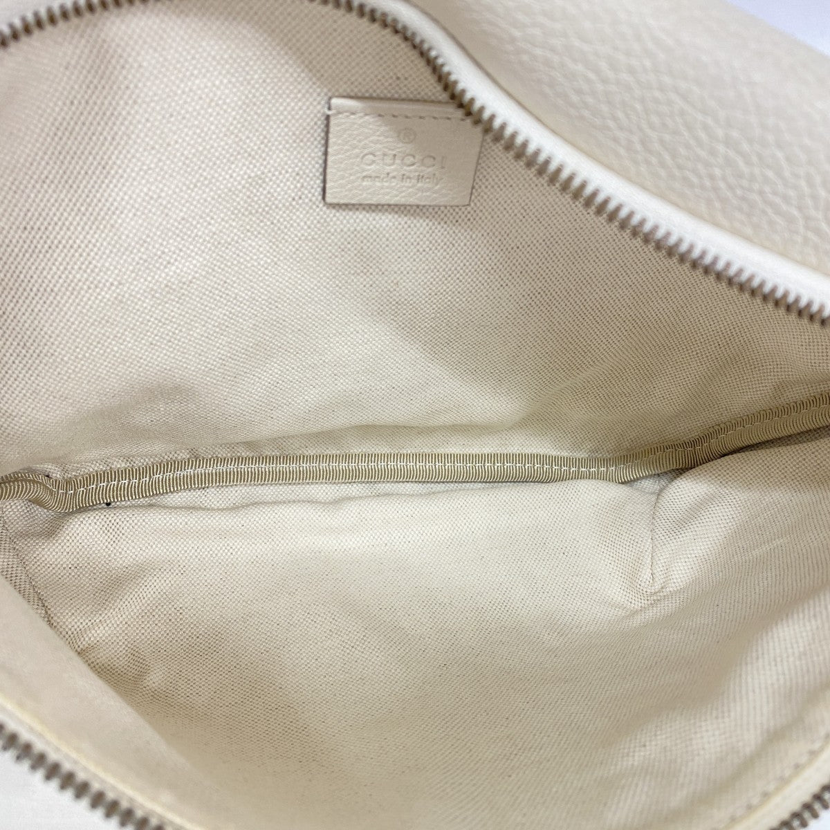 【6gd4487-k】グッチ ウエストバッグ 493869 レザー ホワイト ゴールド金具【中古】メンズ