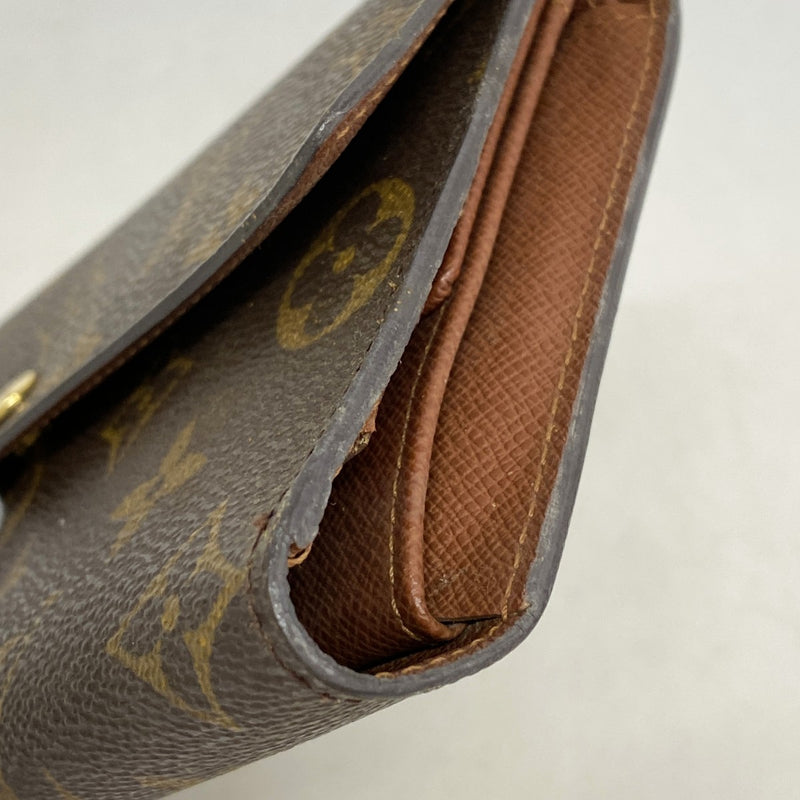【6gd4481】ルイヴィトン 三つ折り長財布 モノグラム ポルトフォイユインターナショナル M61215 ブラウン【中古】メンズ レディース ユニセックス