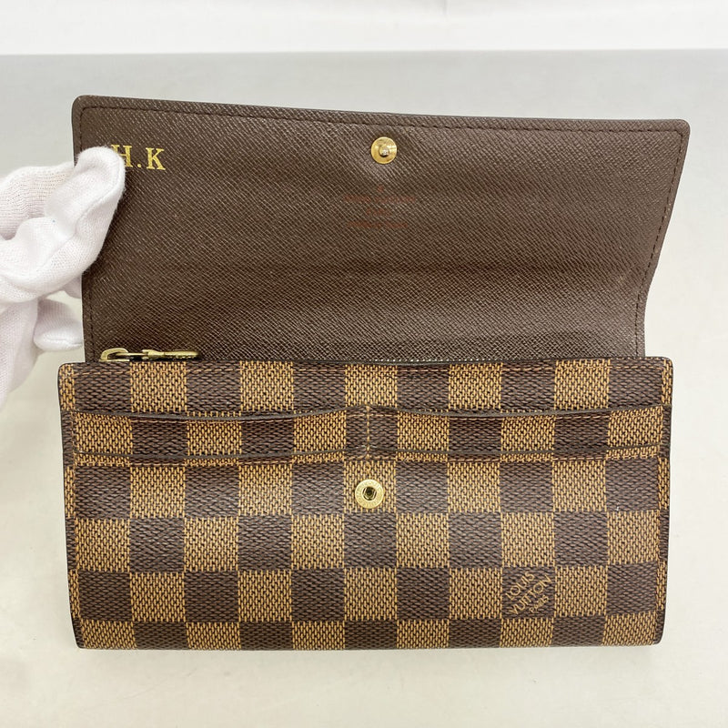 【6gd4485】ルイヴィトン 長財布 ダミエ ポルトフォイユサラ N61734 エベヌ【中古】メンズ レディース ユニセックス