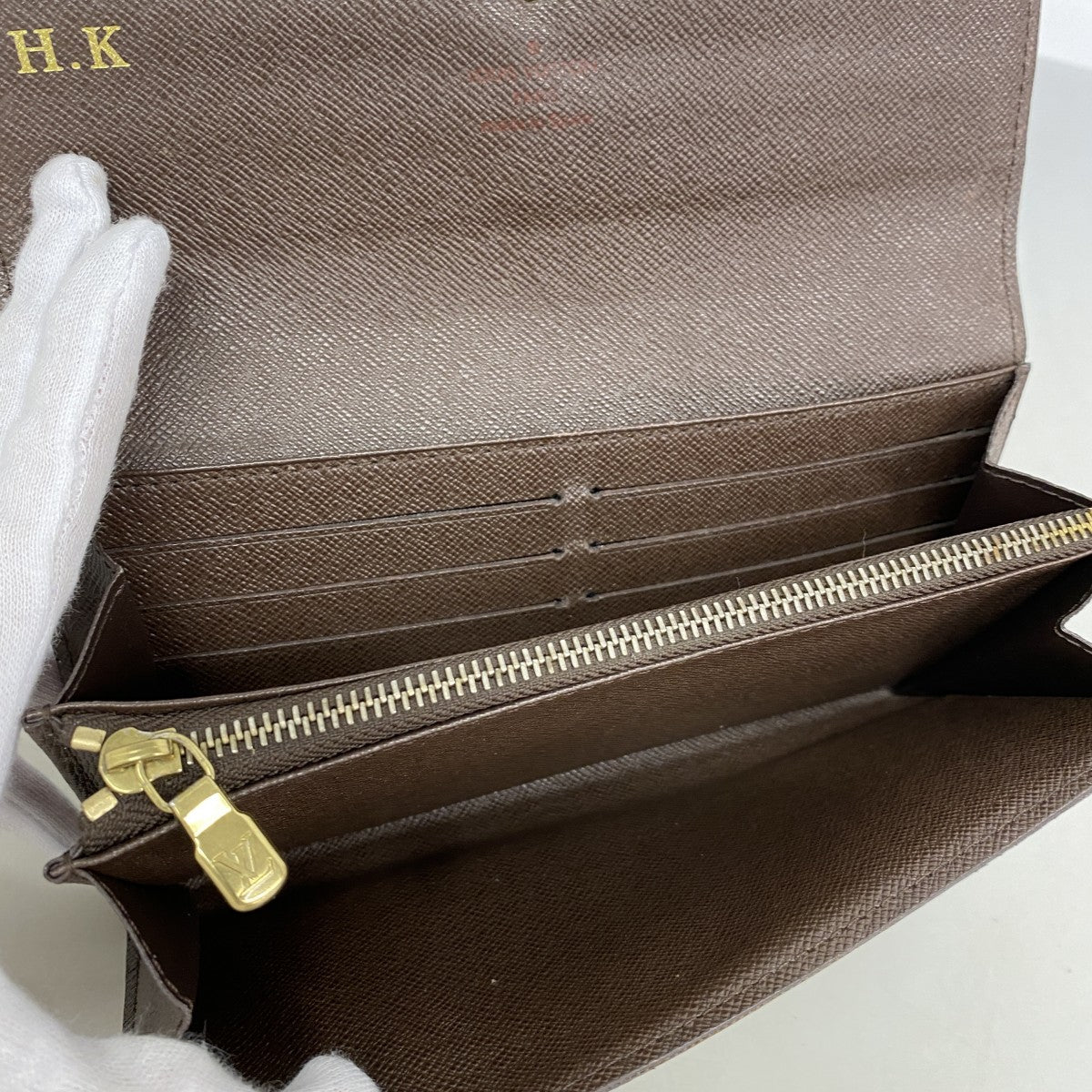 【6gd4485】ルイヴィトン 長財布 ダミエ ポルトフォイユサラ N61734 エベヌ【中古】メンズ レディース ユニセックス